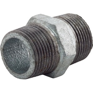 Temperguss Fitting 26,4 mm (R 3/4) mit Außengewinde, verzinkt für Rohrverbindungen.