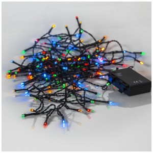 Guirlande lumineuse LED Star Trading avec LED multicolores, à piles, longueur 11,2 m pour intérieur et extérieur.