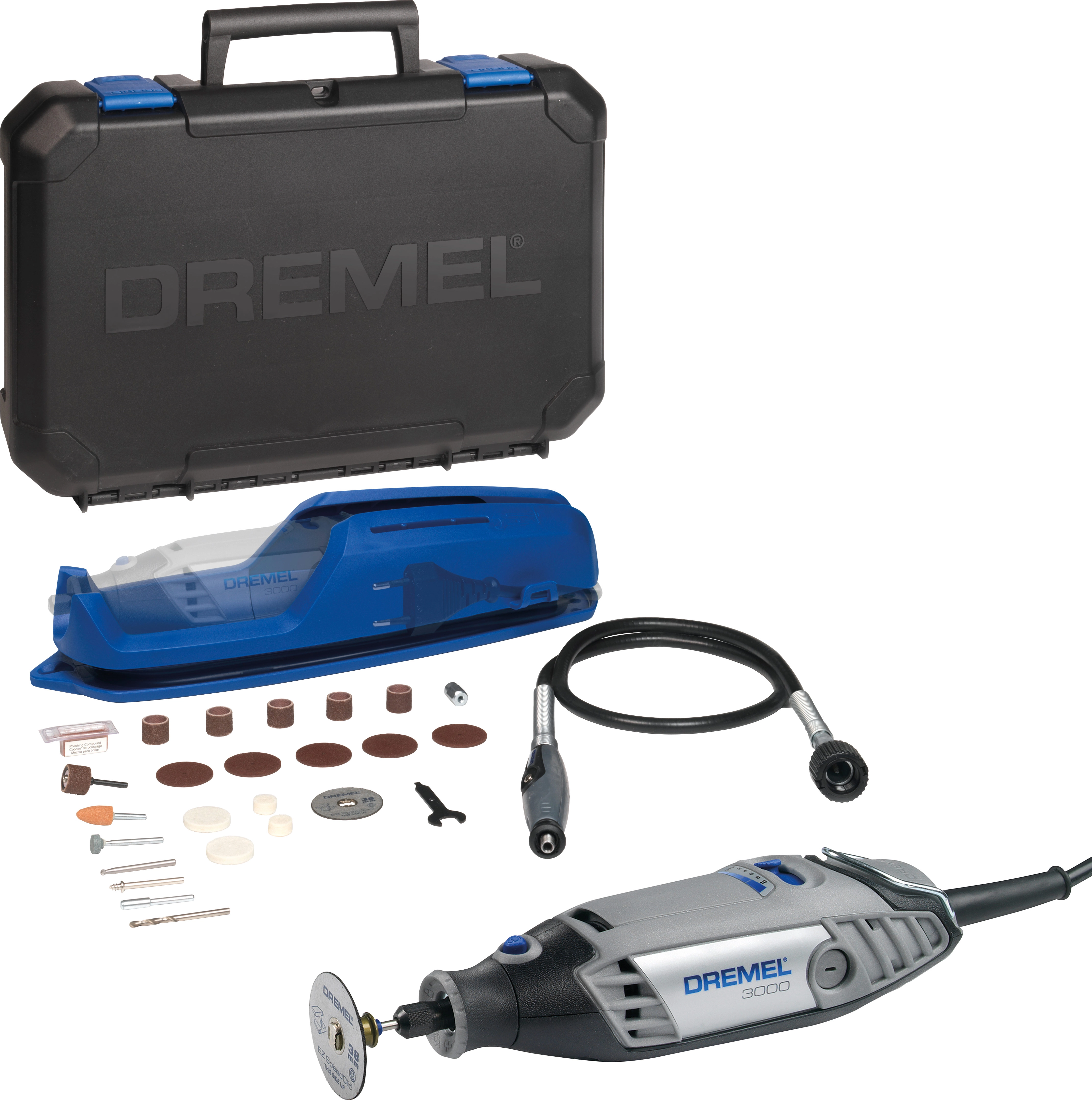 Dremel 3000-1/25 Variable Speed Rotary Tool Kit- 1 Attachment and 25  Accessories- Grinder, Mini Sander, Polisher, Router, and Engraver- Perfect  for Routing, Metal Cutting, Wood Carving, and Polishing 