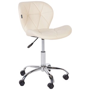 Sedia da ufficio beige in similpelle Beliani Valetta, regolabile in altezza e girevole.