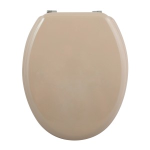 MSV Abattant WC Cleo, MDF, beige, charnières en acier inoxydable, 45x37 cm.