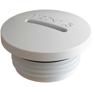 Tappo a vite bianco M20 x 1,5 per programmi di interruttori a parete, 2 pezzi con guarnizione.