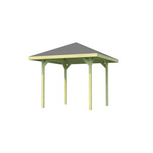 Weka Gazebo da giardino in legno Paradies, impregnato, 218x218 cm, con tetto grigio.