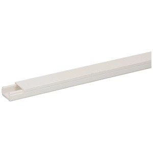 Goulotte de câblage blanche auto-adhésive 20x10 mm, 2 m de long avec couvercle.