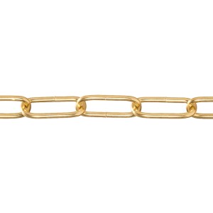 Conacord Ringkette aus Stahl, Ø 4 mm, messingfarben. Zierkette als Meterware.