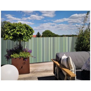 Videx Rügen, brise-vue vert roseau, 90x300 cm, comme brise-vue de balcon sur terrasse.