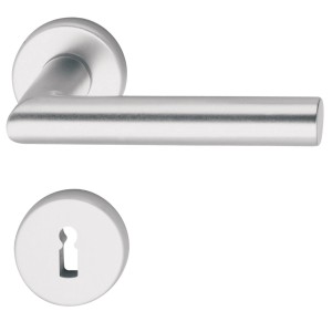 Maniglia per porta Alpertec Natascha, alluminio anodizzato F1, per porte interne con serratura a chiave.