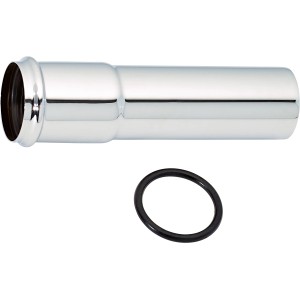 Tube d'extension chromé, Ø 32 mm, pour rallonge de siphon avec joint d'étanchéité.