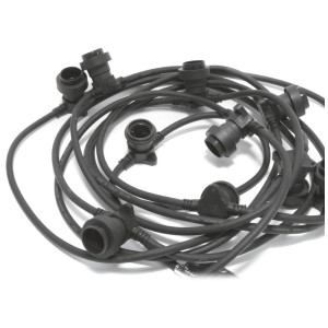 Guirlande lumineuse noire Schönenberger Party-Deco Solo avec 20 douilles E27, longueur 15 m.