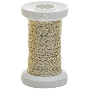 Spule mit versilbertem Effektdraht (0,25 mm, 60 m) für Schmuckbasteln.