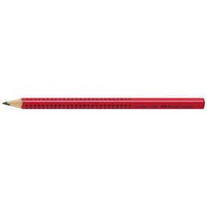 Faber-Castell Jumbo Grip Bleistift, rot, Härtegrad B. Stift mit Noppen.