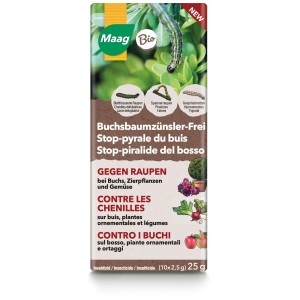 Maag Stop-pyrale du buis 25g: Insecticide biologique contre les chenilles et la pyrale du buis sur buis, plantes ornementales et légumes.