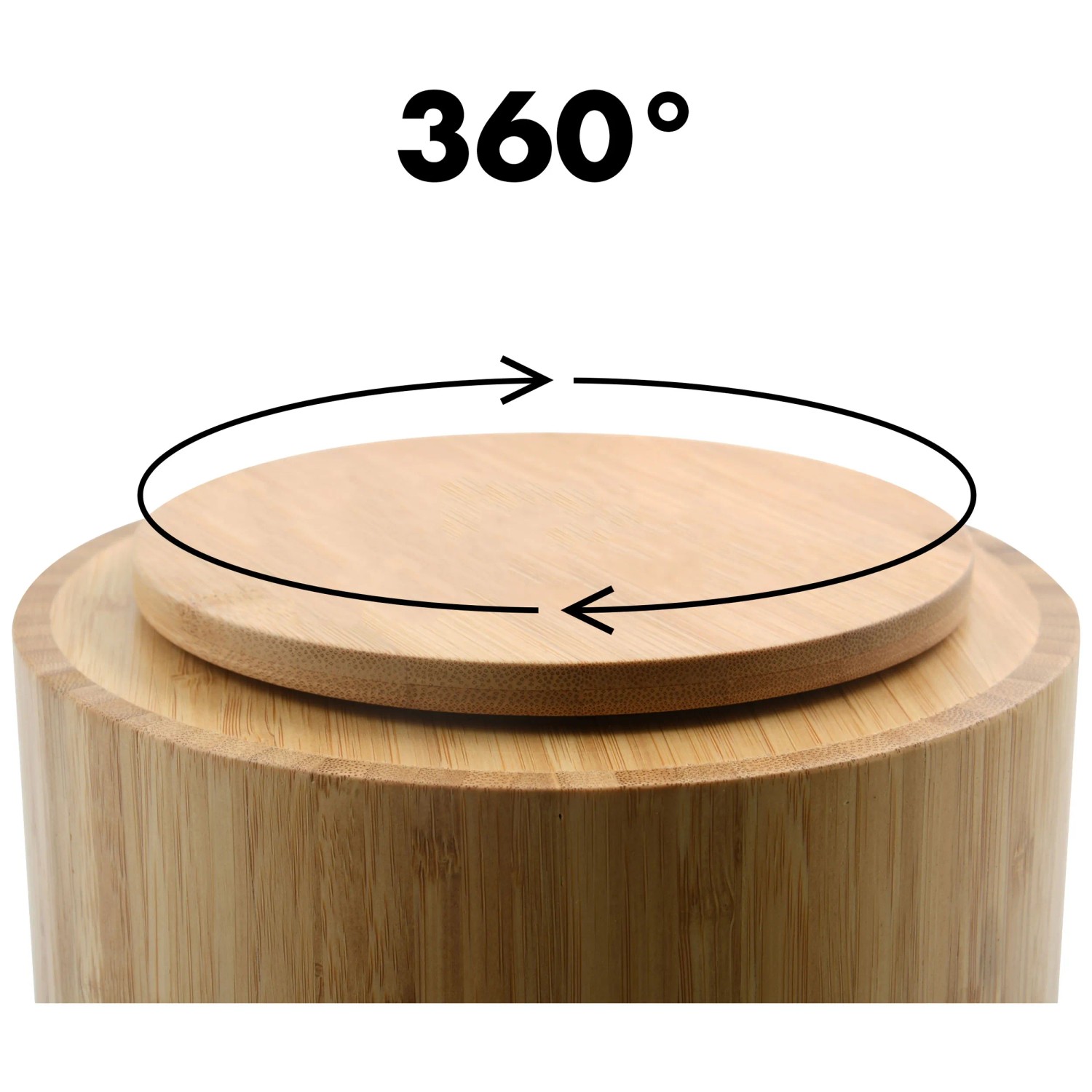 EsLuker.ly Becherhalter Aus Bambus – 360° Drehbar, Mit 6 Haken Für Tassen, Küchen-Organizer