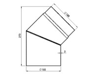 Firefix Rauchrohrbogen gemufft ohne Reinigungstür starr Dunkelgrau Ø 150 mm 45°