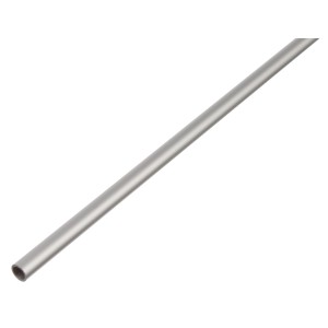 Tube rond en aluminium anodisé argent, diamètre 6 mm, longueur 2000 mm.