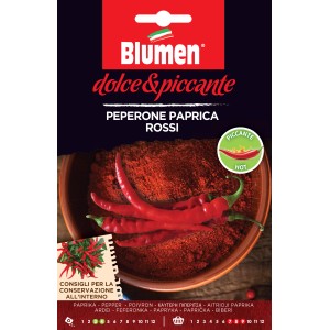 Sachet de graines Peperoni Paprica Rosso : Piments rouges forts et paprika.