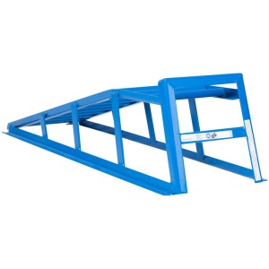 Rampa per auto Cartrend blu in acciaio, adatta per pneumatici fino a 225 mm di larghezza.
