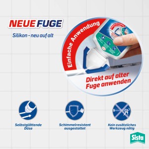 Sista Silicone Sanitario Nuova Fuga, tubo da 80ml grigio. Sigillante antimuffa per bagno e cucina.