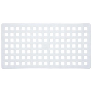 Tappetino per vasca Diaqua Square, PVC bianco con griglia quadrata, 34,5x69,5 cm.