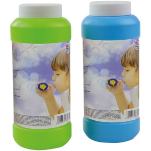 Happy People soluzione per bolle di sapone, 2 colori assortiti: verde e blu, 240ml ciascuno per gioco e divertimento.