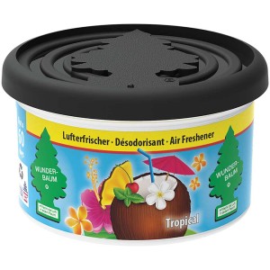 Wunderbaum Lufterfrischer Tropical für Auto & Raum, Duftdose mit Kokosmotiv.