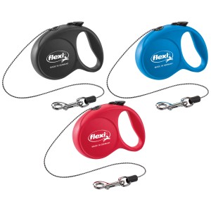 Guinzaglio per cani Vitakraft Flexi Fun XS, 3m, in nero, blu e rosso. Guinzaglio avvolgibile per cani di piccola taglia.