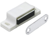 Magnetschnäpper Gegenplatte starr 4 - 5 kg Kunststoff Weiss 10 Stk.