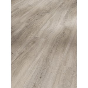 Handmuster Parador Vinylboden Basic 30 Eiche Pastellgrau mit Holzstruktur.