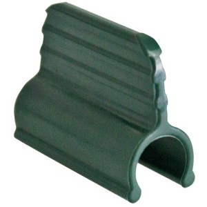 Gros plan d'un clip vert du kit d'arceaux de tunnel flexibles Windhager.