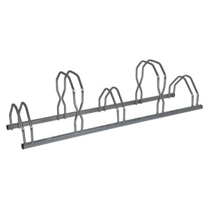 Portabiciclette zincato per 5 biciclette, adatto per pneumatici da 35 a 55 mm.