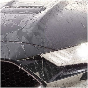 Vorher/Nachher: Sonax Xtreme Lackpflege für brillanten Glanz und Wasserabperleffekt auf Autolack.