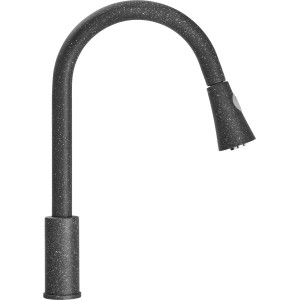 Miscelatore cucina baliv KI-1300 nero effetto granito con bocca girevole e doccetta estraibile.