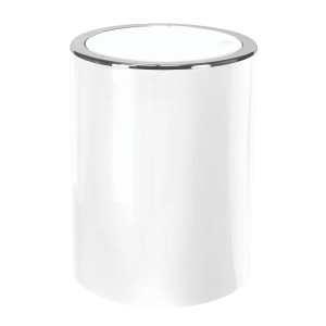 Cestino cosmetico Clap bianco neve con coperchio basculante, capacità 5 litri.