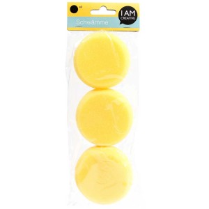 Éponges à peinture jaunes, 3 pièces, pour appliquer la peinture et pour les techniques de peinture dans la section accessoires de peinture.