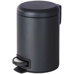 Wenko Pattumiera a pedale Leman nera, 3 litri, per bagno, WC o ufficio.