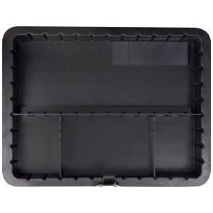 Valise à outils vide Kraftwerk ABS P390, vue intérieure avec compartiments et séparateurs.