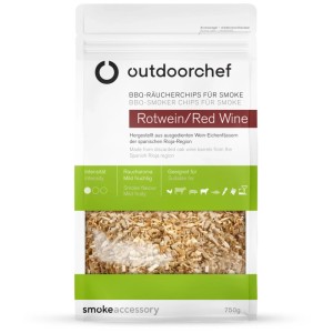 Outdoorchef Trucioli affumicati al vino rosso 750g in sacchetto aroma, per grill & smoker.