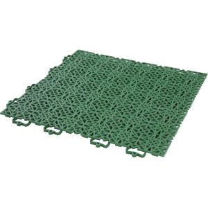 Dalle clipsable verte Andiamo (7 pièces, 38x38 cm) en plastique pour balcon et terrasse.