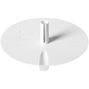 Rosace de plafond blanche et ronde avec clip à ressort pour installation de lampe, 98x9 mm.