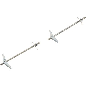 Due tasselli a molla LUX con vite, 4x95mm, per pareti cave.