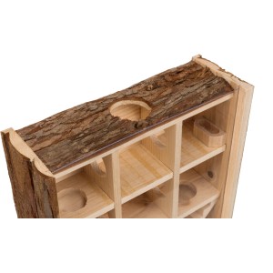 Trixie Torre gioco per piccoli roditori Natural Living in legno naturale, a tre piani con camere e ingressi.
