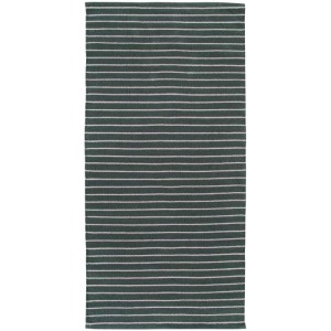 Tappeto passatoia Missouri, a righe verde scuro e argento, 60x120 cm. Tappeto in cotone con motivo a righe.