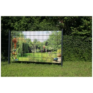 Set di strisce frangivista da giardino con motivo giardino per recinzione a doppia maglia, 9 pezzi.