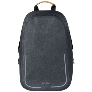 Basil Urban Dry Fahrradrucksack, charcoal-grau, 18 l, wasserdicht mit Reflektoren.