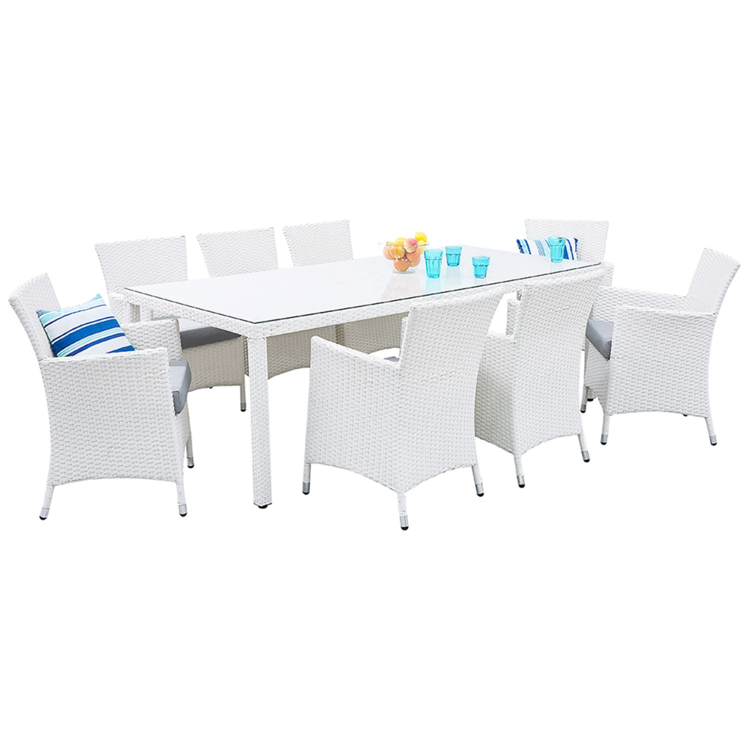 Beliani Set di mobili da giardino con sedie Italy Rattan Bianco