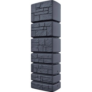 Waterform Tower Stone antracite, barile per acqua piovana da 350 l effetto pietra.