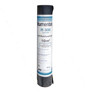 Rouleau de bitume R 333 sablé, 1 x 10 m, pour étanchéité de bâtiment.