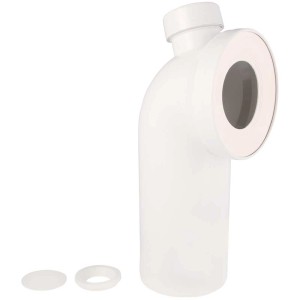 Raccord WC coudé blanc 90° Ø 40/110 mm pour une connexion WC sécurisée.
