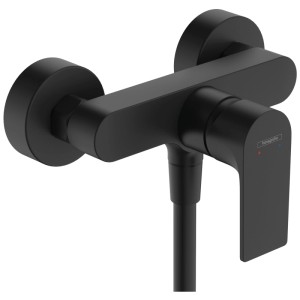 Miscelatore doccia esterno Hansgrohe Rebris E, nero opaco. Miscelatore monocomando per doccia.