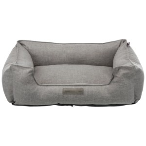 Panier pour chien Trixie Talis gris (60x50 cm) en polyester, corbeille rectangulaire avec rembourrage doux.